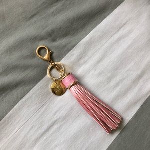 Brand new pink leather tassel Keychain